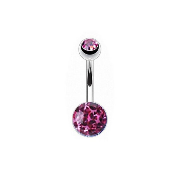 Taffstyle Bauchnabelpiercing Piercing Bauch Chirurgenstahl Epoxy Kristall Kugel, Stecker Anhänger mit Kristall Epoxy Kugeln Silber