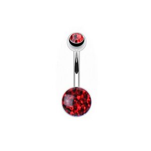 Taffstyle Bauchnabelpiercing Piercing Bauch Chirurgenstahl Epoxy Kristall Kugel, Stecker Anhänger mit Kristall Epoxy Kugeln Silber