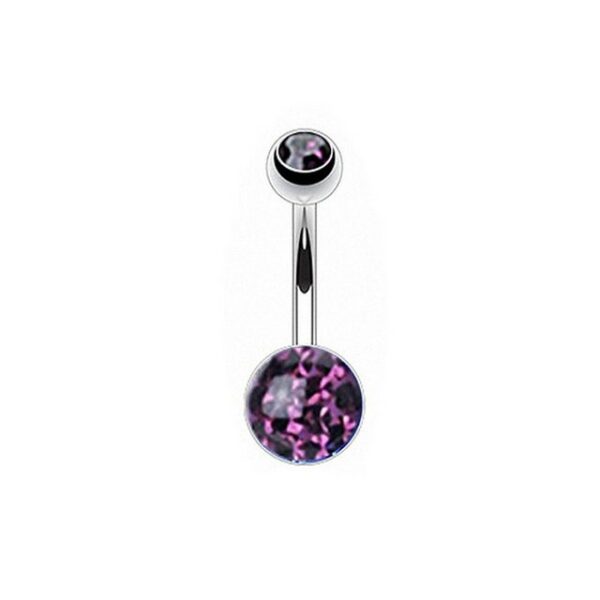 Taffstyle Bauchnabelpiercing Piercing Bauch Chirurgenstahl Epoxy Kristall Kugel, Stecker Anhänger mit Kristall Epoxy Kugeln Silber