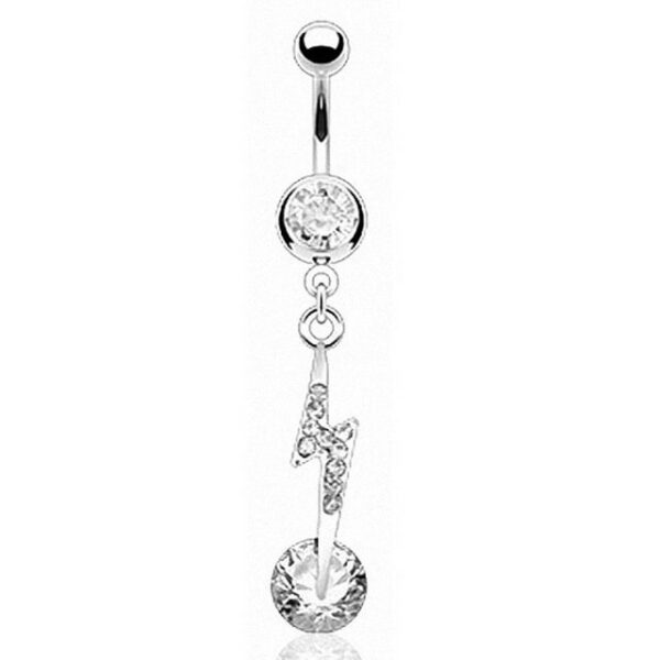 Taffstyle Bauchnabelpiercing Piercing Bauch Chirurgenstahl Zirkonia Blitz, Banane Piercing Bauch Chirurgenstahl Zirkonia Blitz