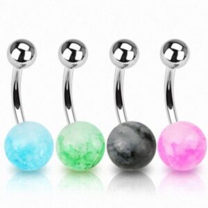 Taffstyle Bauchnabelpiercing Piercing Chirurgenstahl Faux Stein, Bauchnabelpiercing Bauchnabel Banane Stecker Anhänger Fake Kugeln