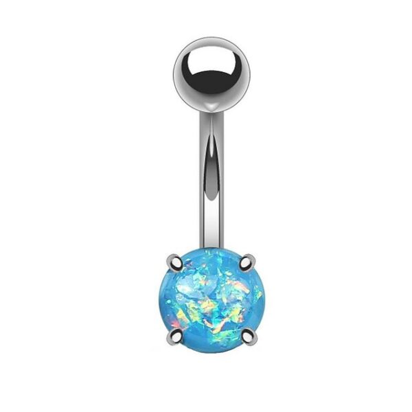 Taffstyle Bauchnabelpiercing Piercing Chirurgenstahl Glitter Opal, Bauchnabelpiercing Bauch Banane Stecker Anhänger mit Edelstahl