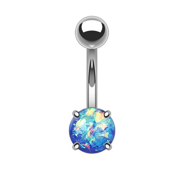 Taffstyle Bauchnabelpiercing Piercing Chirurgenstahl Glitter Opal, Bauchnabelpiercing Bauch Banane Stecker Anhänger mit Edelstahl