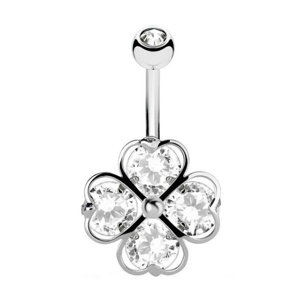 Taffstyle Bauchnabelpiercing Piercing Chirurgenstahl Kristall Herz, Bauchnabelpiercing Bauch Bauchnabel Banane Stecker Anhänger Kleeblatt