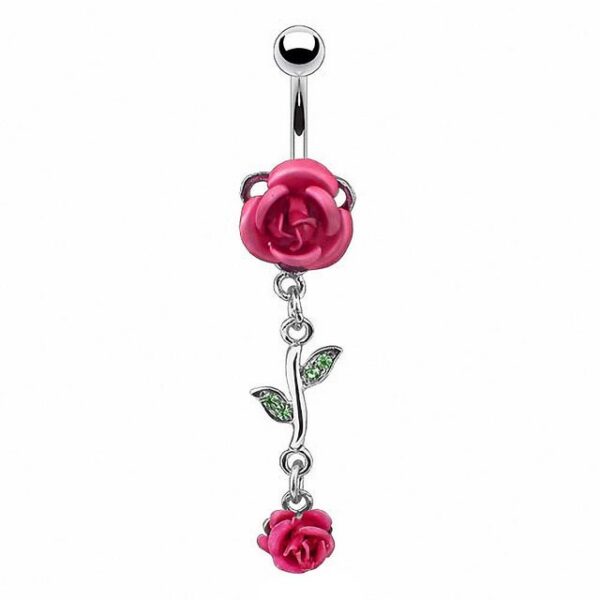 Taffstyle Bauchnabelpiercing Piercing Chirurgenstahl Kristall Rosen, Bauchnabelpiercing Bauch Bauchnabel Banane Stecker Anhänger Blüten