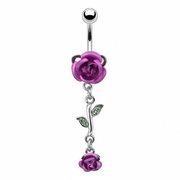 Taffstyle Bauchnabelpiercing Piercing Chirurgenstahl Kristall Rosen, Bauchnabelpiercing Bauch Bauchnabel Banane Stecker Anhänger Blüten