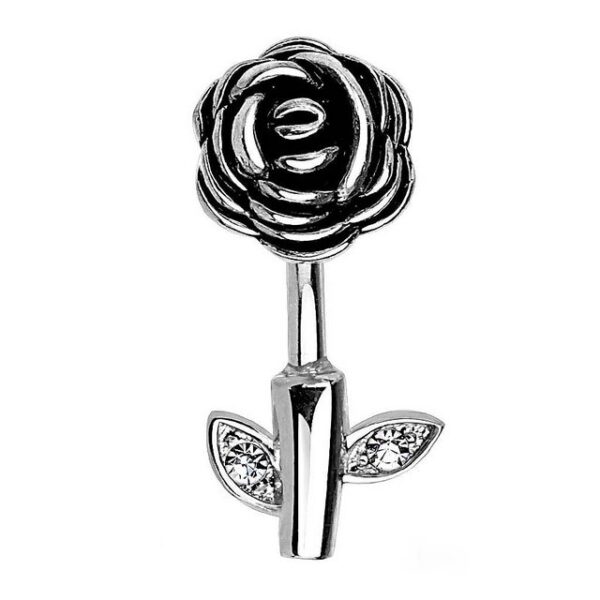 Taffstyle Bauchnabelpiercing Piercing Chirurgenstahl Kristall Vintage Rosen, Bauchnabelpiercing Banane Stecker Anhänger mit Stab Blüte Kristallen