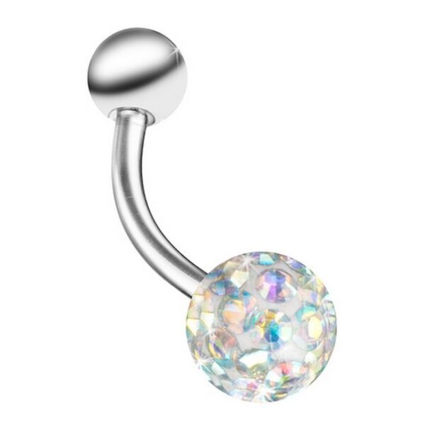 Taffstyle Bauchnabelpiercing Piercing Chirurgenstahl Kristall Zwei Kugeln, Bauchnabelpiercing Bauch Bauchnabel Stecker Anhänger mit Multi Ferido