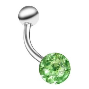 Taffstyle Bauchnabelpiercing Piercing Chirurgenstahl Kristall Zwei Kugeln, Bauchnabelpiercing Bauch Bauchnabel Stecker Anhänger mit Multi Ferido