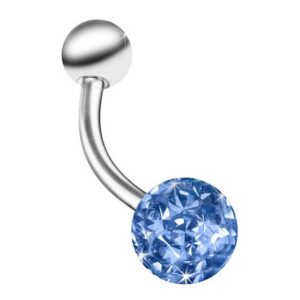 Taffstyle Bauchnabelpiercing Piercing Chirurgenstahl Kristall Zwei Kugeln, Bauchnabelpiercing Bauch Bauchnabel Stecker Anhänger mit Multi Ferido