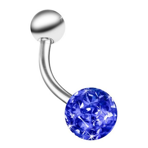 Taffstyle Bauchnabelpiercing Piercing Chirurgenstahl Kristall Zwei Kugeln, Bauchnabelpiercing Bauch Bauchnabel Stecker Anhänger mit Multi Ferido