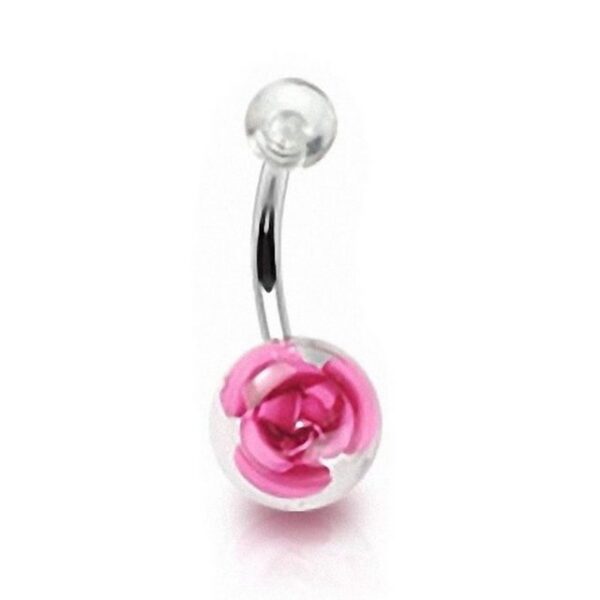 Taffstyle Bauchnabelpiercing Piercing Chirurgenstahl Rosen Kugel, Bauchnabelpiercing Bauchnabel Banane Stecker Anhänger Doppel Blume