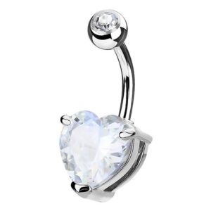 Taffstyle Bauchnabelpiercing Piercing Schmuck Stecker Herz Strass Kristall, Bauchnabelpiercing Banane Bauch Gebogen Herz Strass Kristall Steinen