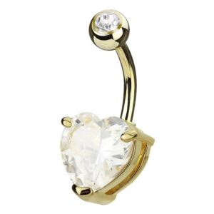 Taffstyle Bauchnabelpiercing Piercing Schmuck Stecker Herz Strass Kristall, Bauchnabelpiercing Banane Bauch Gebogen Herz Strass Kristall Steinen