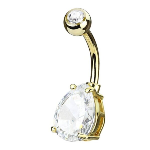 Taffstyle Bauchnabelpiercing Piercing Schmuck Stecker Tropfen Strass Kristall, Bauchnabelpiercing Banane Gebogen Tropfen mit Strass Kristall Steinen