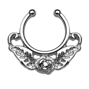 Taffstyle Bauchnabelpiercing Piercing Septum Vintage Tribal Rose mit Blätter, Ring Nasen Helix Ohr Tragus Nippel Hufeisen Horseshoe Lippenbändchen