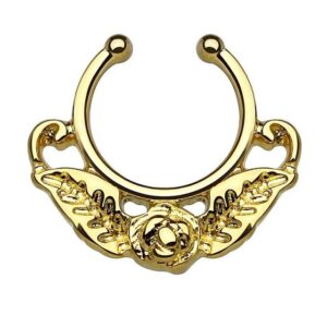 Taffstyle Bauchnabelpiercing Piercing Septum Vintage Tribal Rose mit Blätter, Ring Nasen Helix Ohr Tragus Nippel Hufeisen Horseshoe Lippenbändchen