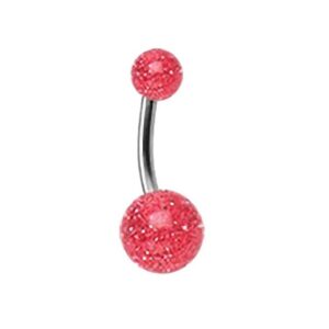 Taffstyle Bauchnabelpiercing Piercing Titan UV Ultra Glitter Kugel, Bauchnabelpiercing Titan mit Glitter UV Glitzer Kugeln