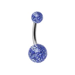 Taffstyle Bauchnabelpiercing Piercing Titan UV Ultra Glitter Kugel, Bauchnabelpiercing Titan mit Glitter UV Glitzer Kugeln