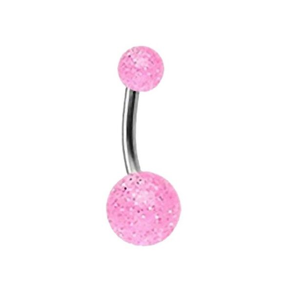 Taffstyle Bauchnabelpiercing Piercing Titan UV Ultra Glitter Kugel, Bauchnabelpiercing Titan mit Glitter UV Glitzer Kugeln