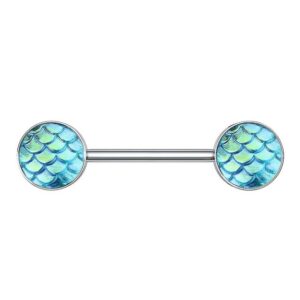 Taffstyle Intimpiercing Intim Brustpiercing Barbell Rainbow Effekt Kopf, Intim Brustwarzen Intimpiercing Barbell Brust Piercing Tribal Barbell