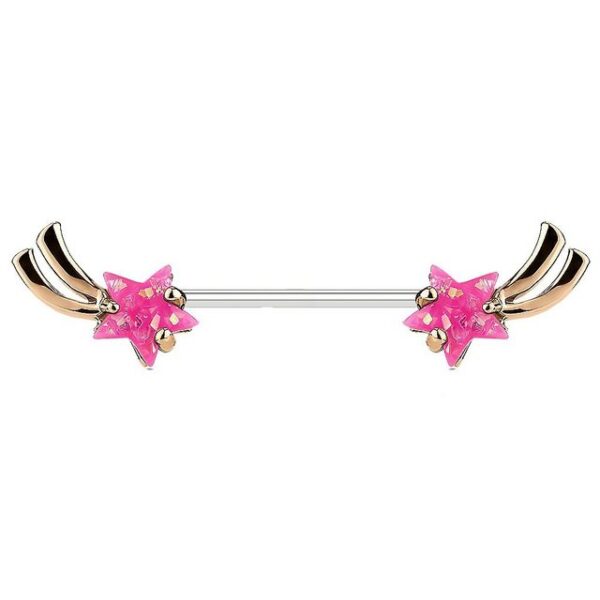 Taffstyle Intimpiercing Intim Brustpiercing Barbell Sternschnuppe mit Opal, Brustwarzen Intimpiercing piercing Barbell Brust Piercing Schmuck