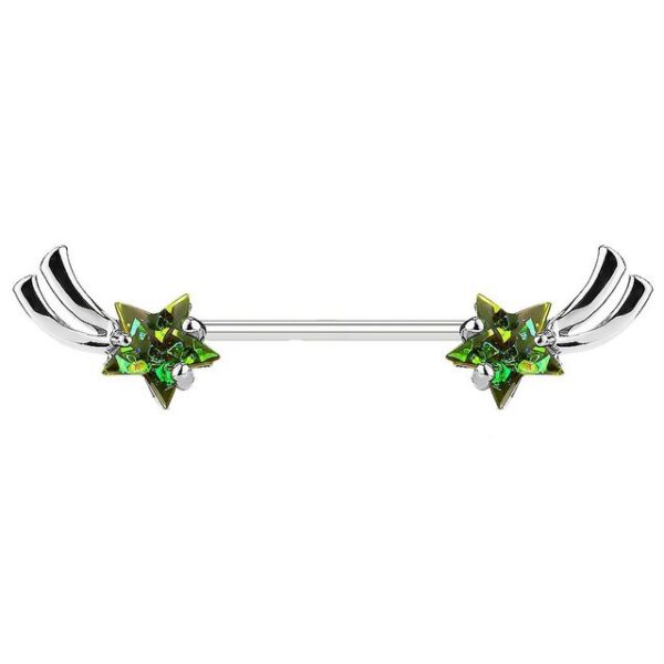 Taffstyle Intimpiercing Intim Brustpiercing Barbell Sternschnuppe mit Opal, Brustwarzen Intimpiercing piercing Barbell Brust Piercing Schmuck