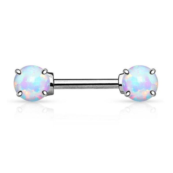 Taffstyle Intimpiercing Intim Brustpiercing Stab Opal Stein 14 Karat Gold, Intim Brustpiercing Piercing Stab mit Opal Stein 14 Karat