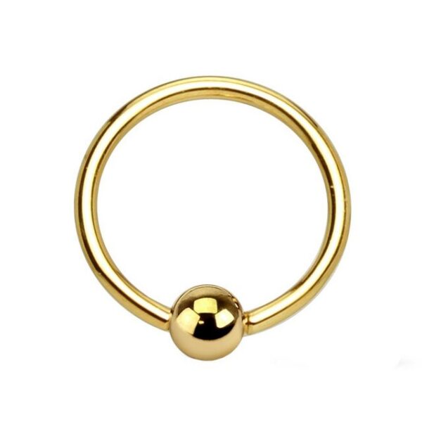 Taffstyle Nasenpiercing BCR Bead Ring Piercing 14 KT 585er Gold, Ring Brust Intim Nippel Septum Tragus Helix Ohr Nase Lippe Augenbrauen