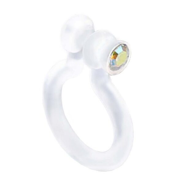 Taffstyle Nasenpiercing Piercing Bioflex Brust Klemmring Ring mit Kristall, Universal Fake Septum Nase Lippe Ohr Tragus Klemmring Ring Kristall