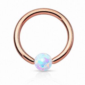 Taffstyle Nasenpiercing Piercing Klemmring Ring mit Opal Klemm Kugel, Ring Septum Nasen Lippen Helix Ohrpiercing Intimpiercing Lippenband