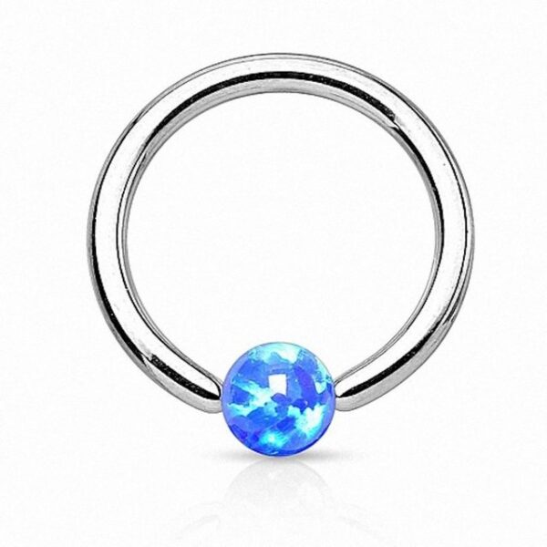 Taffstyle Nasenpiercing Piercing Klemmring Ring mit Opal Klemm Kugel, Ring Septum Nasen Lippen Helix Ohrpiercing Intimpiercing Lippenband