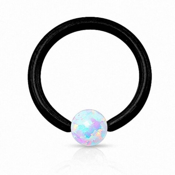 Taffstyle Nasenpiercing Piercing Klemmring Ring mit Opal Klemm Kugel, Ring Septum Nasen Lippen Helix Ohrpiercing Intimpiercing Lippenband