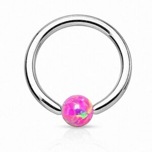 Taffstyle Nasenpiercing Piercing Klemmring Ring mit Opal Klemm Kugel, Ring Septum Nasen Lippen Helix Ohrpiercing Intimpiercing Lippenband