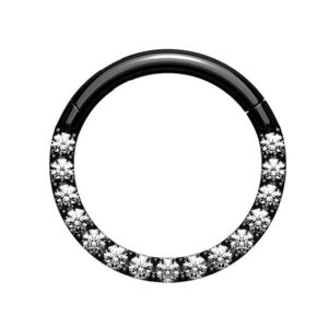 Taffstyle Nasenpiercing Piercing Nase Ohr Segment Ring Scharnier Kristalle, Clicker Glitzer Kristall Septum Tragus Helix Lippe Nasenring Knorpel