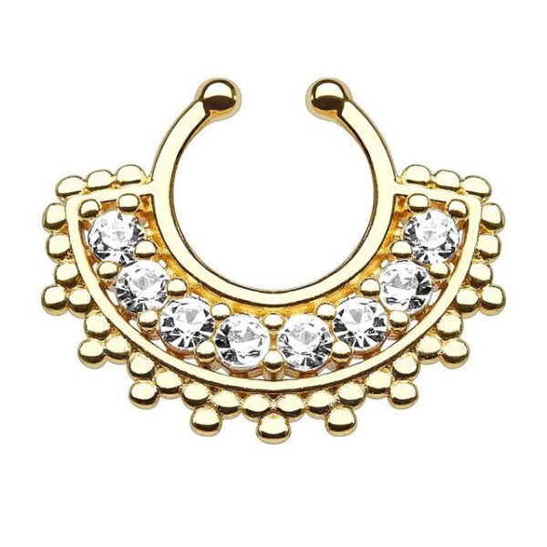 Taffstyle Nasenpiercing Piercing Ohr Vintage Doppel Kristalle mit Kugeln, Hoop Ring Septum Nasen Lippen Lippenpiercing Nasenpiercing Ohrpiercing