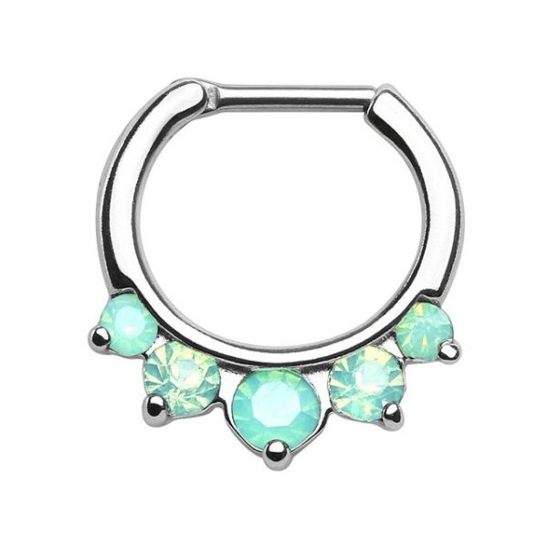 Taffstyle Nasenpiercing Piercing Ring Opal Stein Spitzen Septum Tragus, Universal Ring Opal Helix Ohr Nase Lippe Brust Intim Scharnier Clicker