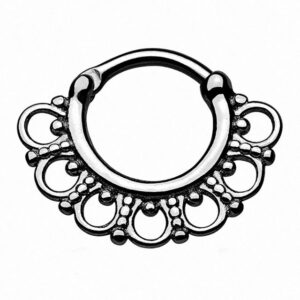 Taffstyle Nasenpiercing Piercing Ring Schild Clicker Tribal Vintage, Septum Tragus Helix Ohr Nase Lippe Brust Intim Nasenpiercing Nasenring