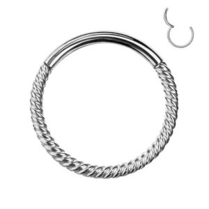 Taffstyle Nasenpiercing Piercing Segmentring Scharnier Clicker geflochten, Septum Helix Lippe Nasenring Nasenpiercing Ohrpiercing Filigran Dünn