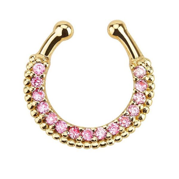 Taffstyle Nasenpiercing Piercing Septum Clicker Ring Strass Kristall, Fake Nase Lippe Ohr Helix Tragus Schild Clicker Ring Strass Kristall