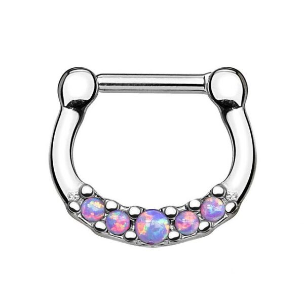 Taffstyle Nasenpiercing Piercing Septum Nase Lippe Ohr Helix Tragus, Universal Septum Nase Schild Clicker Ring Chirurgenstahl Schild Opale