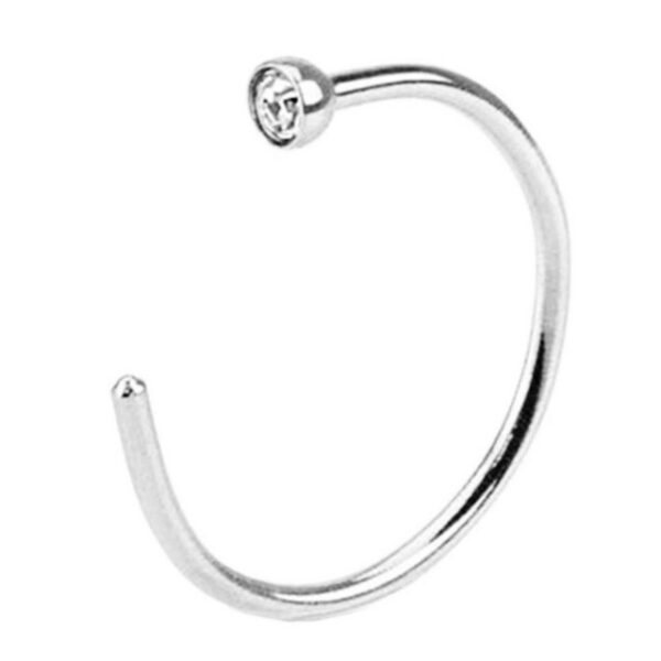 Taffstyle Nasenpiercing Piercing Septum Ring mit Solitär Stein, Universal Nase Lippe Ohr Helix Tragus Intim Brust Hoop Ring Solitär