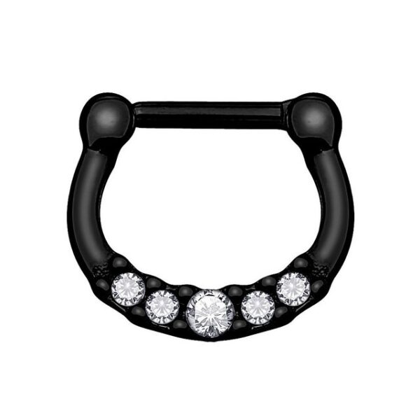 Taffstyle Nasenpiercing Piercing Septum Scharnier eloxiert mit Kristallen, Ring Clicker Lippenpiercing Nasenpiercing Ohrpiercing Intimpiercing