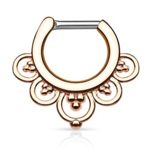 Taffstyle Nasenpiercing Piercing Septum Schild Clicker Ring Tribal Blumen, Nasenpiercing Nasenring Ohrpiercing Tragus Helix Ohr Nase Lippe Schild