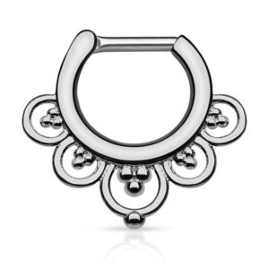 Taffstyle Nasenpiercing Piercing Septum Schild Clicker Ring Tribal Blumen, Nasenpiercing Nasenring Ohrpiercing Tragus Helix Ohr Nase Lippe Schild