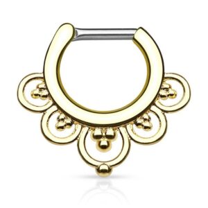 Taffstyle Nasenpiercing Piercing Septum Schild Clicker Ring Tribal Blumen, Nasenpiercing Nasenring Ohrpiercing Tragus Helix Ohr Nase Lippe Schild