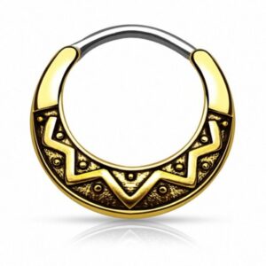 Taffstyle Nasenpiercing Piercing Septum Schild Clicker Ring Tribal, Universal Tragus Helix Ohr Nase Lippe Intim Brust Schild Ring Tribal