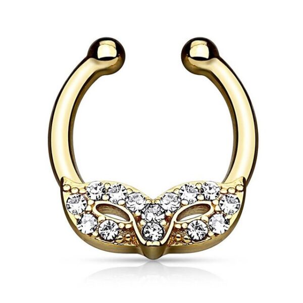 Taffstyle Nasenpiercing Piercing Septum Venezianische Maske Kristall, Universal Fake Nase Lippe Tragus Helix Ohr Hufeisen Ring Kristall