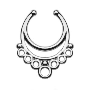 Taffstyle Nasenpiercing Piercing Septum Vintage Aztekisches Tribal Hänger, Nasenpiercing Ohrpiercing Intimpiercing Hufeisen Lippenpiercing