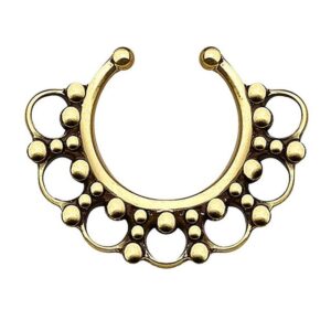 Taffstyle Nasenpiercing Piercing Septum Vintage Tribal mit Ringen Perlen, Ring Nasenpiercing Ohrpiercing Intimpiercing Horseshoe Lippenpiercing